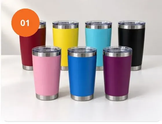 แก้วเก็บความเย็นทรงตรง 6 สี สแตนเลส 304